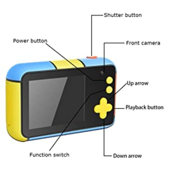 Kids Camera for 3-12 y.o., 2.4 inch HD Screen, 1080P Rechargeable Compact (16GB - Picture 2 of 11